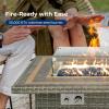 imageSereneLife Portable Outdoor Fire Pit  2in1 Steel BBQ Grill and 26quot Wood Burning Fire Pit Bowl with Mesh Spark Screen Log Grate Fire Poker and Cover for Camping Picnic BonfiresMosaic