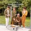 imageSereneLife Portable Outdoor Fire Pit  2in1 Steel BBQ Grill and 26quot Wood Burning Fire Pit Bowl with Mesh Spark Screen Log Grate Fire Poker and Cover for Camping Picnic BonfiresPulse