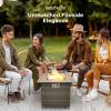 imageSereneLife Portable Outdoor Fire Pit  2in1 Steel BBQ Grill and 26quot Wood Burning Fire Pit Bowl with Mesh Spark Screen Log Grate Fire Poker and Cover for Camping Picnic BonfiresSquare Wicker