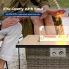 imageSereneLife Portable Outdoor Fire Pit  2in1 Steel BBQ Grill and 26quot Wood Burning Fire Pit Bowl with Mesh Spark Screen Log Grate Fire Poker and Cover for Camping Picnic BonfiresSquare Wicker