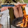 imageSereneLife Portable Outdoor Fire Pit  2in1 Steel BBQ Grill and 26quot Wood Burning Fire Pit Bowl with Mesh Spark Screen Log Grate Fire Poker and Cover for Camping Picnic BonfiresRound