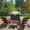 imageSereneLife Portable Outdoor Fire Pit  2in1 Steel BBQ Grill and 26quot Wood Burning Fire Pit Bowl with Mesh Spark Screen Log Grate Fire Poker and Cover for Camping Picnic BonfiresArtisan Glow