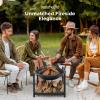 imageSereneLife Portable Outdoor Fire Pit  2in1 Steel BBQ Grill and 26quot Wood Burning Fire Pit Bowl with Mesh Spark Screen Log Grate Fire Poker and Cover for Camping Picnic BonfiresRound