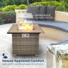 imageSereneLife Portable Outdoor Fire Pit  2in1 Steel BBQ Grill and 26quot Wood Burning Fire Pit Bowl with Mesh Spark Screen Log Grate Fire Poker and Cover for Camping Picnic BonfiresSquare Wicker