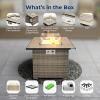 imageSereneLife Portable Outdoor Fire Pit  2in1 Steel BBQ Grill and 26quot Wood Burning Fire Pit Bowl with Mesh Spark Screen Log Grate Fire Poker and Cover for Camping Picnic BonfiresSquare Wicker