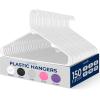 imageSereneLife Premium 10 Pack Plastic Hangers Lightweight Durable Space Saving Clothes Organizers Suitable for Shirts Sweaters Hoodies Dresses Kids Clothes Good for Home Organization PurpleWhite