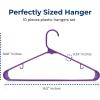 imageSereneLife Premium 10 Pack Plastic Hangers Lightweight Durable Space Saving Clothes Organizers Suitable for Shirts Sweaters Hoodies Dresses Kids Clothes Good for Home Organization PurplePurple