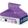 imageSereneLife Premium 10 Pack Plastic Hangers Lightweight Durable Space Saving Clothes Organizers Suitable for Shirts Sweaters Hoodies Dresses Kids Clothes Good for Home Organization PurplePurple