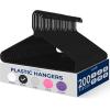 imageSereneLife Premium 10 Pack Plastic Hangers Lightweight Durable Space Saving Clothes Organizers Suitable for Shirts Sweaters Hoodies Dresses Kids Clothes Good for Home Organization PurpleBlack
