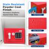 imageSereneLife Premium Steel Digital Safe Box  91quot x 67quot x 67quot  Secure Storage for Cash Firearms ampamp Jewelry  Great For Hotels Cabinets ampamp Home Use  Electronic ampamp Mechanical Access  2 Keys  BlueRed
