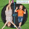 imageSereneLife Saucer Swing with Hang Kit Outdoor Tree Swing with Swivel Spinner for Kids BlackSaucer Black