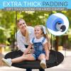 imageSereneLife Saucer Swing with Tree Hang Kit 40 Outdoor Tree Swing 2 Adjustable Hanging Rope Straps and Center Swivel Spinner for Kids BlackBlack