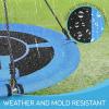 imageSereneLife Saucer Swing with Tree Hang Kit 40 Outdoor Tree Swing 2 Adjustable Hanging Rope Straps and Center Swivel Spinner for Kids BlackBlue
