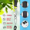 imageSereneLife Saucer Swing with Tree Hang Kit 40 Outdoor Tree Swing 2 Adjustable Hanging Rope Straps and Center Swivel Spinner for Kids BlackBlue