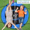 imageSereneLife Saucer Swing with Tree Hang Kit 40 Outdoor Tree Swing 2 Adjustable Hanging Rope Straps and Center Swivel Spinner for Kids BlackBlue