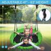 imageSereneLife Saucer Swing with Tree Hang Kit 40 Outdoor Tree Swing 2 Adjustable Hanging Rope Straps and Center Swivel Spinner for Kids BlackGreen