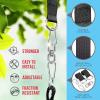 imageSereneLife Saucer Swing with Tree Hang Kit 40 Outdoor Tree Swing 2 Adjustable Hanging Rope Straps and Center Swivel Spinner for Kids BlackRainbow