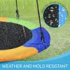 imageSereneLife Saucer Swing with Tree Hang Kit 40 Outdoor Tree Swing 2 Adjustable Hanging Rope Straps and Center Swivel Spinner for Kids BlackRainbow