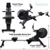 imageSereneLife Smart Rowing MachineHome Machine with Smartphone Fitness Monitoring App Magnetic Row Machine for Gym or Home Use 16 Levels ResistanceDark Black