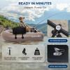 imageSerenelife Inflatable Fishing Float Tube  PVC Belly Boat for Angling with Fishing Rod Holders 2 Waterproof Storage Pockets Fish Ruler 220 lbs Capacity