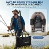 imageSerenelife Inflatable Fishing Float Tube  PVC Belly Boat for Angling with Fishing Rod Holders 2 Waterproof Storage Pockets Fish Ruler 220 lbs Capacity