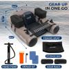 imageSerenelife Inflatable Fishing Float Tube  PVC Belly Boat for Angling with Fishing Rod Holders 2 Waterproof Storage Pockets Fish Ruler 220 lbs Capacity