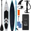 imageSereneLife 14 Inflatable Stand Up Paddle Board for Racing  28 Narrow Design for Expert Paddlers with NonSlip EVA Deck Pad Includes Premium SUP Accessories and GoPro Mount for Youth and Adults