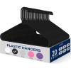 imageSereneLife 20Pack Plastic Hangers NonSlip SpaceSaving Closet Organizers Durable and Strong for Shirts Sweaters Hoodies Kids Clothes ampamp Dresses UltraThin LightweightBlack