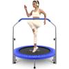 imageSereneLife 40quot Fitness Trampoline for Adults IndoorOutdoor Mini Rebounder Trampoline with Adjustable Handrail Elastic Jump Mat Sturdy Frame Lightweight Design for Exercise 40quot x 40quot x 46quot Inch