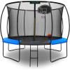 imageSereneLife 8FT 10FT 12FT 14FT Outdoor Trampoline for Kids  Recreational Backyard Trampoline with Curved Safety Poles and Net Enclosure ASTM Approval for Kids Adults10 FT