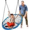 imageSereneLife Saucer Swing with Hang Kit Outdoor Tree Swing with Swivel Spinner for Kids BlackWeb Seat
