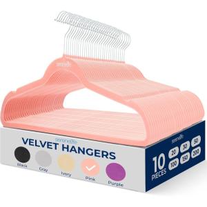 imageSereneLife 100Pack Velvet Hangers  Slim NonSlip Design with Swivel Hook  HeavyDuty Closet Organizer for Shirts Pants ampamp Dresses  Lightweight SpaceSaving Storage Solution  BlackPink