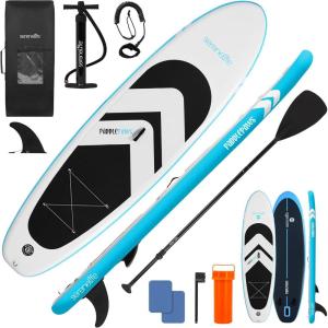 imageSereneLife 116 Supersized Inflatable Paddle Board with PetFriendly Design  Stable 35 Wide SUP 485 lb Capacity NonSlip EVA Deck Complete Kit with Paddle Pump Leash Fins ampamp Backpack