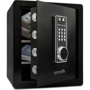 imageSereneLife Electronic Large Digital Safe Box  138 Cubic FT Durable Design UserFriendly Keypad Alarm System Hidden Keyhole Money ampamp Firearm Safebox for Home ampamp Office  1496 x1259 x 1771