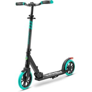 imageSereneLife Kick Scooter Adult Teenagers Kids 2 Wheel Kids Scooter with Adjustable TBar Handlebar  Alloy AntiSlip Deck  Portable Folding Scooters for Kids with Carrying StrapAqua