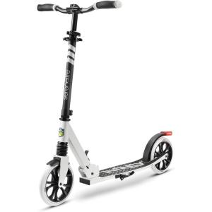 imageSereneLife Kick Scooter Adult Teenagers Kids 2 Wheel Kids Scooter with Adjustable TBar Handlebar  Alloy AntiSlip Deck  Portable Folding Scooters for Kids with Carrying StrapWhite