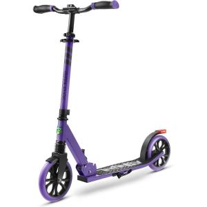 imageSereneLife Kick Scooter Adult Teenagers Kids 2 Wheel Kids Scooter with Adjustable TBar Handlebar  Alloy AntiSlip Deck  Portable Folding Scooters for Kids with Carrying StrapPurple
