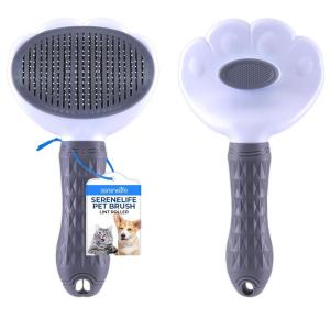 imageSereneLife Lint Roller Pet Brush SkinFriendly Dog and Cat SelfCleaning Slicker Brush with Massage Particles Removes Loose HairTangles 768quotx413quotx255quot Pet Hair Removal Tool with Release Button