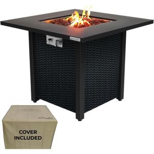 imageSereneLife Portable Outdoor Fire Pit  2in1 Steel BBQ Grill and 26quot Wood Burning Fire Pit Bowl with Mesh Spark Screen Log Grate Fire Poker and Cover for Camping Picnic BonfiresSquare