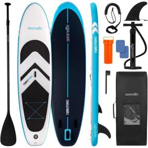 imageSereneLife XL Inflatable Stand Up Paddle Board  PetFriendly SUP for Adults and Pets  ExtraWide Stable Design with NonSlip EVA Deck Pad Premium SUP Accessories 440485 lbs11x33  440 LBS