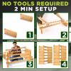 imageNutriChef Bamboo Stackable Wine Rack 8Tier 72 Bottle Capacity Wine Racks Free Standing Floor No Tools Assembly Modular Storage Display Shelf for Kitchen and Cellar 335quot x 10quot x 42quotE 108 Bottle