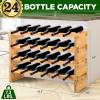 imageNutriChef Bamboo Stackable Wine Rack 8Tier 72 Bottle Capacity Wine Racks Free Standing Floor No Tools Assembly Modular Storage Display Shelf for Kitchen and Cellar 335quot x 10quot x 42quotD Magnum 24 Bottle