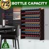 imageNutriChef Bamboo Stackable Wine Rack 8Tier 72 Bottle Capacity Wine Racks Free Standing Floor No Tools Assembly Modular Storage Display Shelf for Kitchen and Cellar 335quot x 10quot x 42quotC 72 Bottle  Black