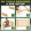 imageNutriChef Bamboo Stackable Wine Rack 8Tier 72 Bottle Capacity Wine Racks Free Standing Floor No Tools Assembly Modular Storage Display Shelf for Kitchen and Cellar 335quot x 10quot x 42quotA 36 Bottle