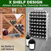 imageNutriChef Bamboo Stackable Wine Rack 8Tier 72 Bottle Capacity Wine Racks Free Standing Floor No Tools Assembly Modular Storage Display Shelf for Kitchen and Cellar 335quot x 10quot x 42quotX Brown