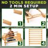 imageNutriChef Bamboo Stackable Wine Rack 8Tier 72 Bottle Capacity Wine Racks Free Standing Floor No Tools Assembly Modular Storage Display Shelf for Kitchen and Cellar 335quot x 10quot x 42quotB 72 Bottle