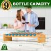 imageNutriChef Bamboo Stackable Wine Rack 8Tier 72 Bottle Capacity Wine Racks Free Standing Floor No Tools Assembly Modular Storage Display Shelf for Kitchen and Cellar 335quot x 10quot x 42quotH Shelf Replacement