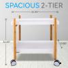 imageSereneLife Rolling Home Bar Serving Cart  2Tier Mobile Kitchen Serving Trolley Carter Rolling Bar with Removable Trays and 4 Wheels  Coffee Tea Wine Whiskey Holder Serving Cart SLSRVCRT400