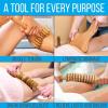 imageSereneLife 6 in 1 Wood Therapy Massage Tools for Body Sculpting  Maderoterapia Kit Lymphatic Drainage Massager with Anti Cellulite Wooden Massage Rollers Complete Body Shaping Tools Set16 Inch