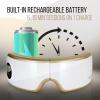 imageSereneLife Smart Eye Massager with Heat and Compression Vibration Music Wireless Heated Mask for Migraines and Stress Therapy Legacy GoldGold 2019 V1